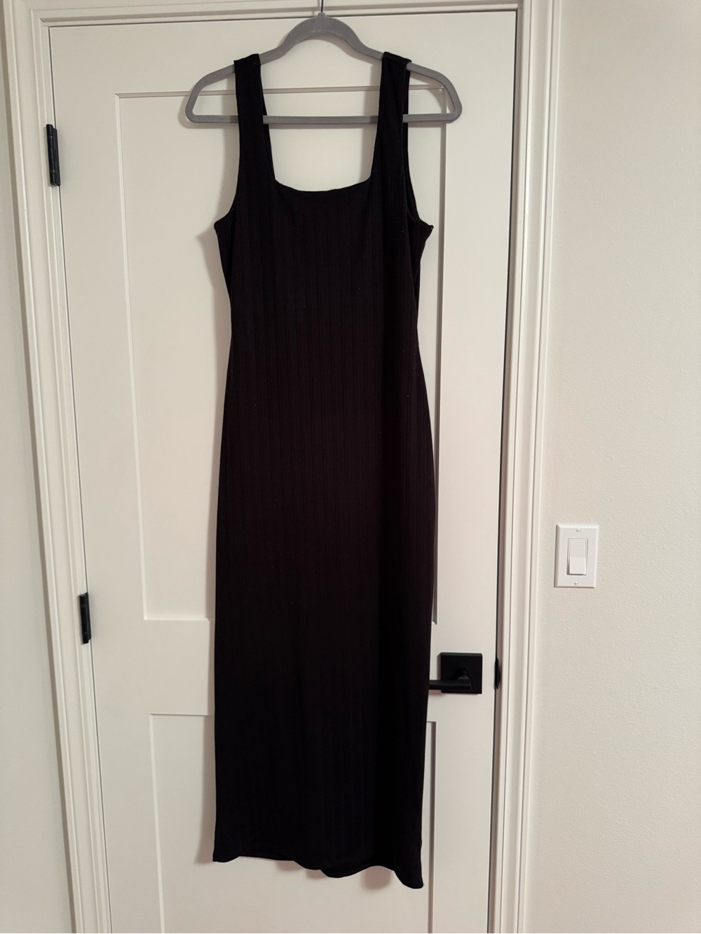 Classic Black Ribbed Tank Maxi Dress